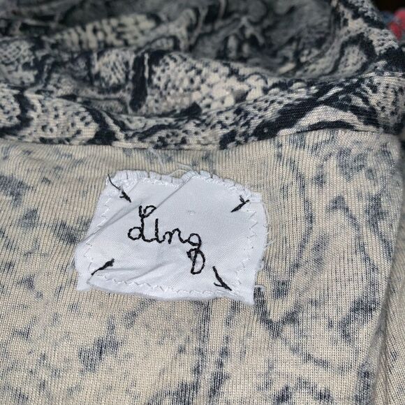 Linq dress career long sleeve snakeskin pattern V neck Size large - Picture 2 of 7